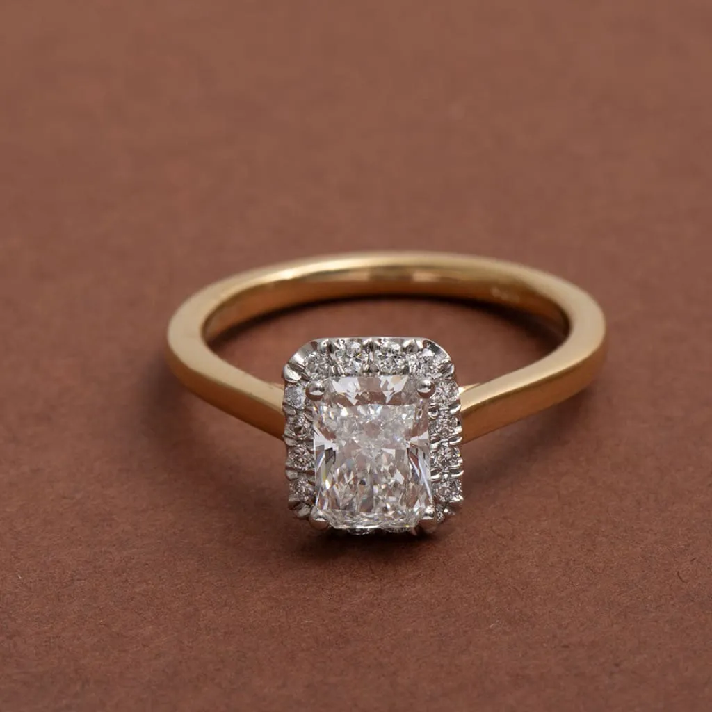 BLAZE | Radiant Cut Halo Lab Diamond Set in 18ct Gold 1.20ct