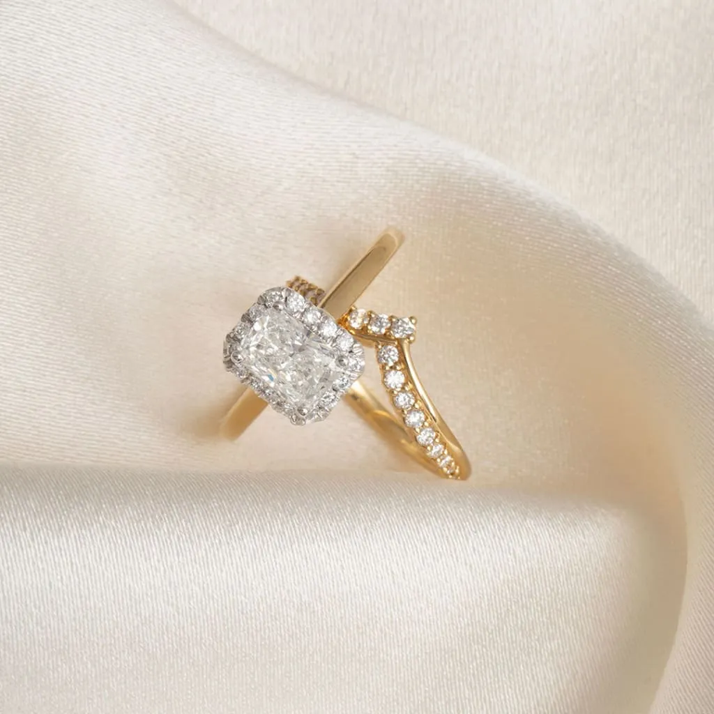 BLAZE | Radiant Cut Halo Lab Diamond Set in 18ct Gold 1.20ct