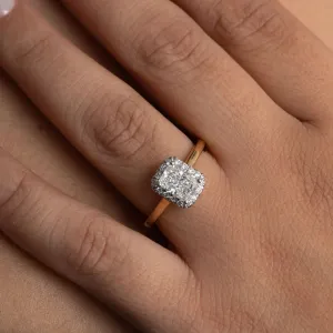 BLAZE | Radiant Cut Halo Lab Diamond Set in 18ct Gold 1.20ct
