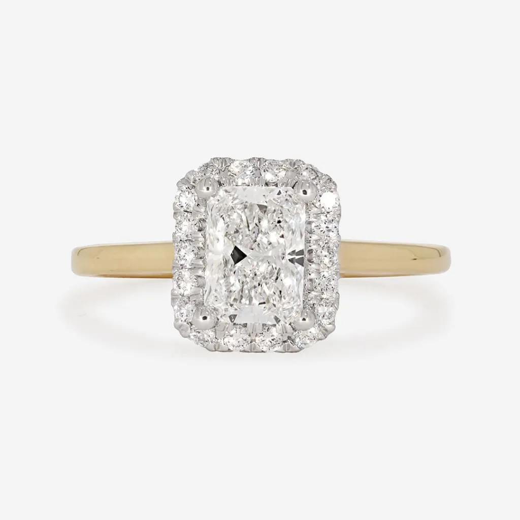 BLAZE | Radiant Cut Halo Lab Diamond Set in 18ct Gold 1.20ct