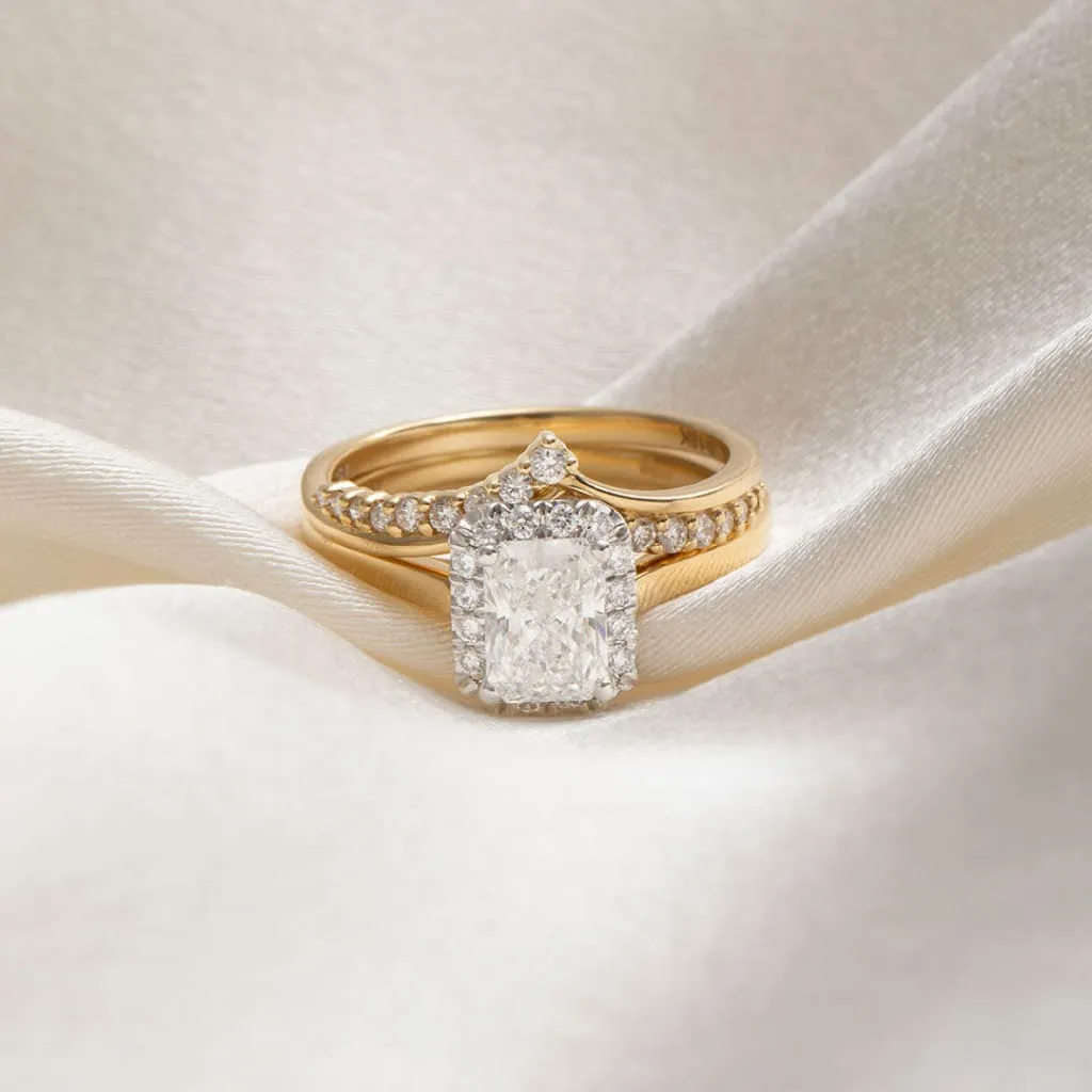 BLAZE | Radiant Cut Halo Lab Diamond Set in 18ct Gold 1.20ct