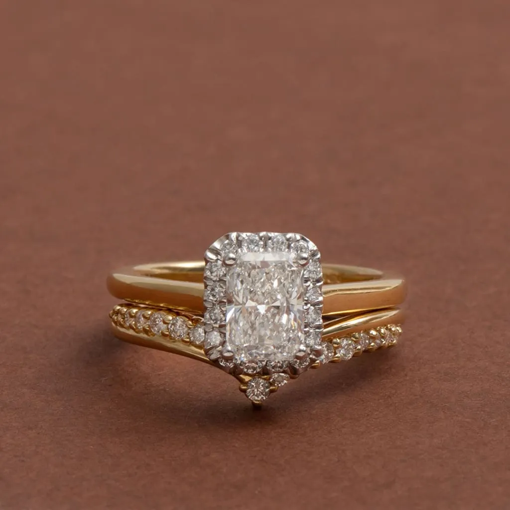 BLAZE | Radiant Cut Halo Lab Diamond Set in 18ct Gold 1.20ct