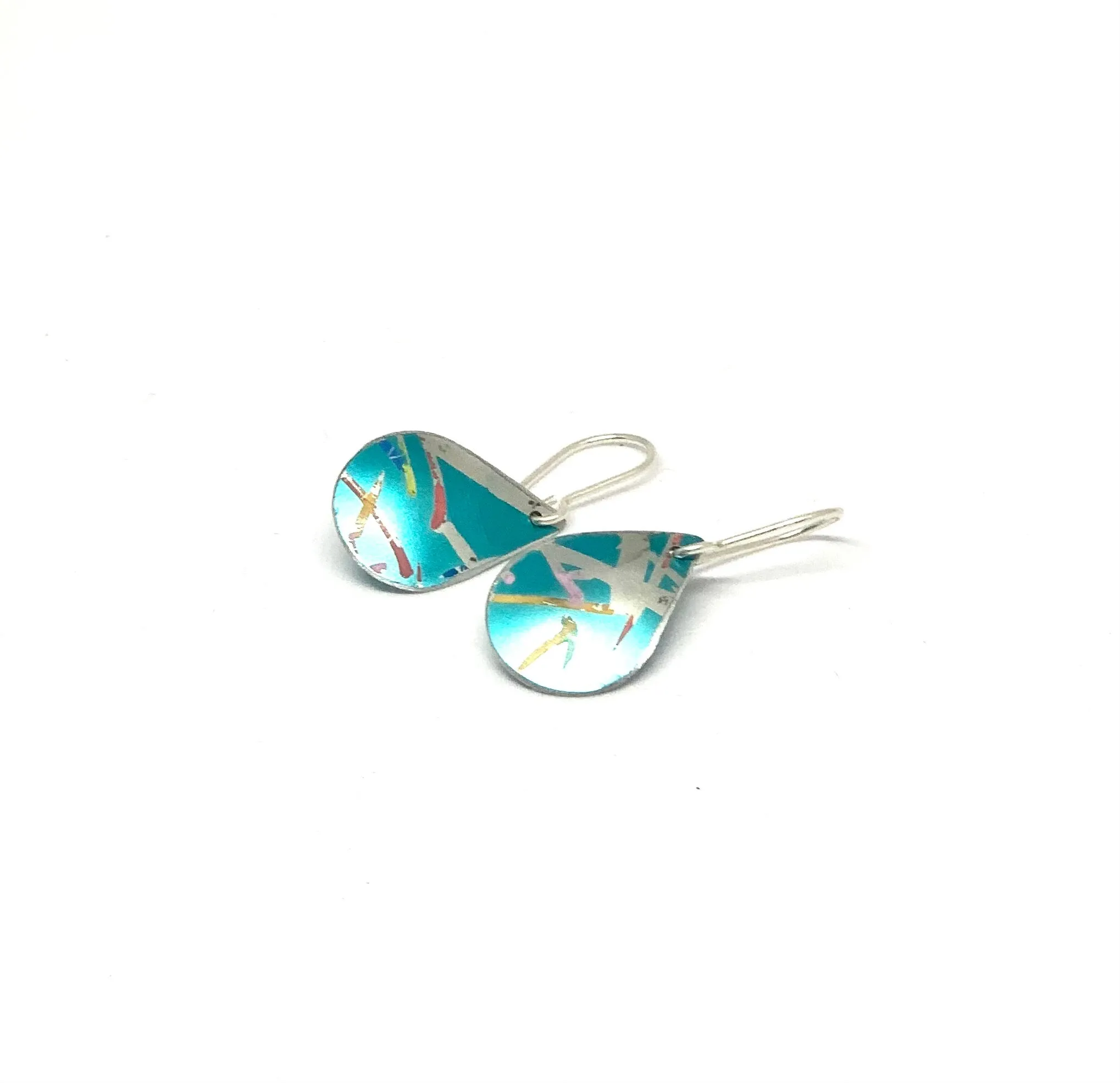 Blue and pink teardrop Earring’s