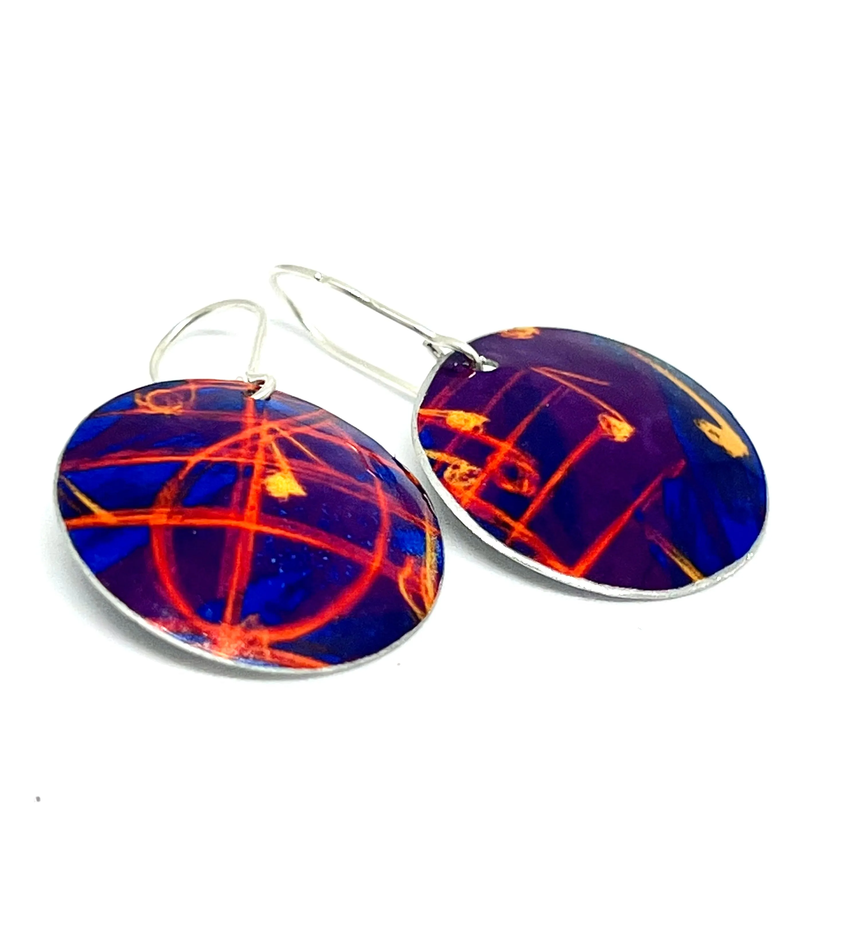 Blue Musical designed earrings