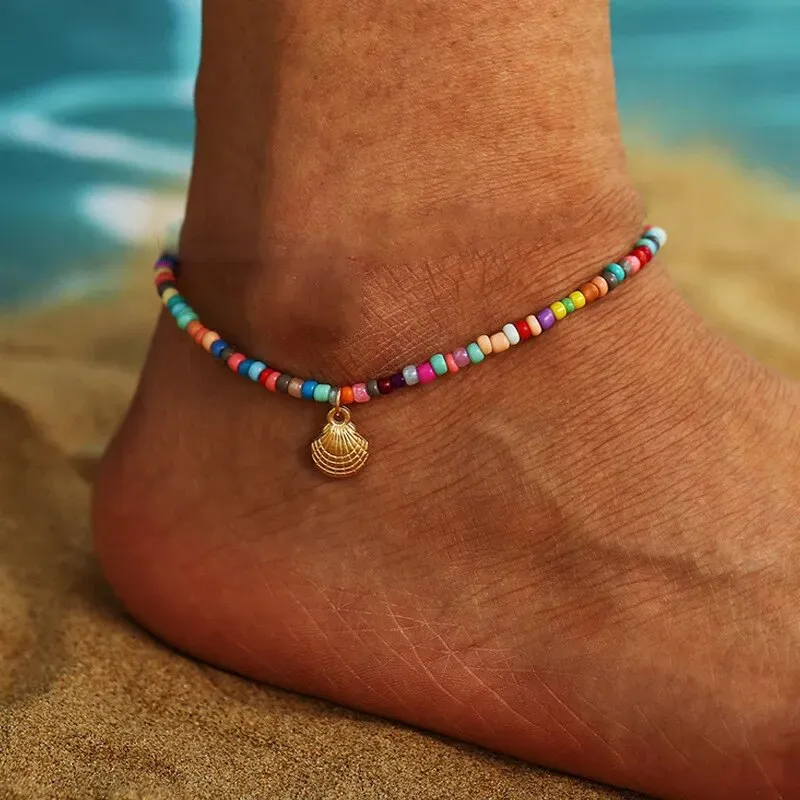 Bohemia Shell Anklets for Women Summer Beach Barefoot Bracelet Ankle on Leg Chian Foot Jewelry Gifts