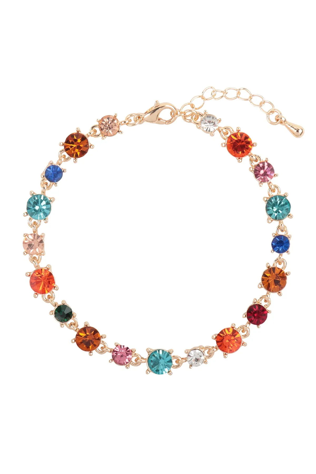 BOLD ROUND RHINESTONE CRYSTAL BRACELET