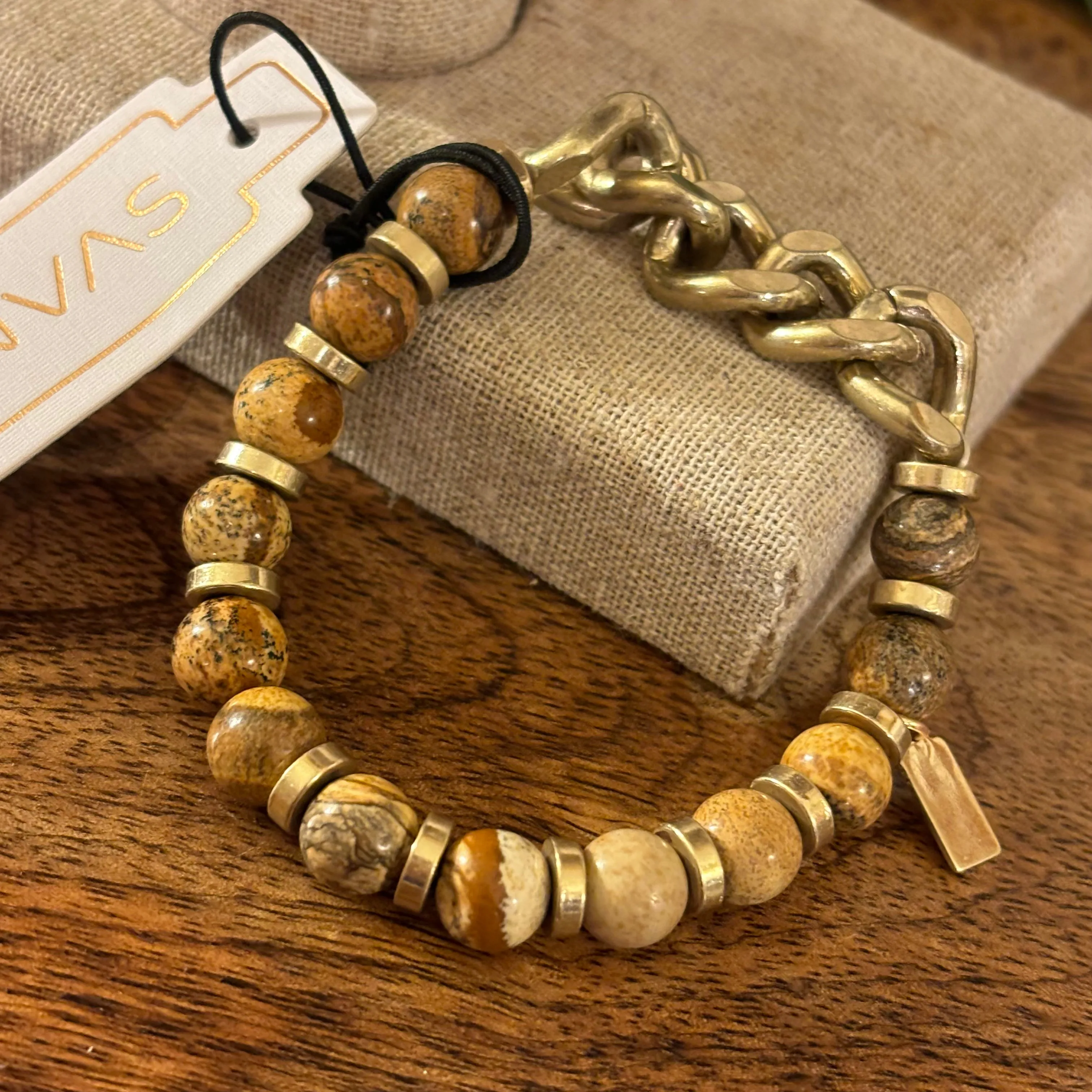 Bracelets - Natural Jasper Beaded Stretch Bracelet