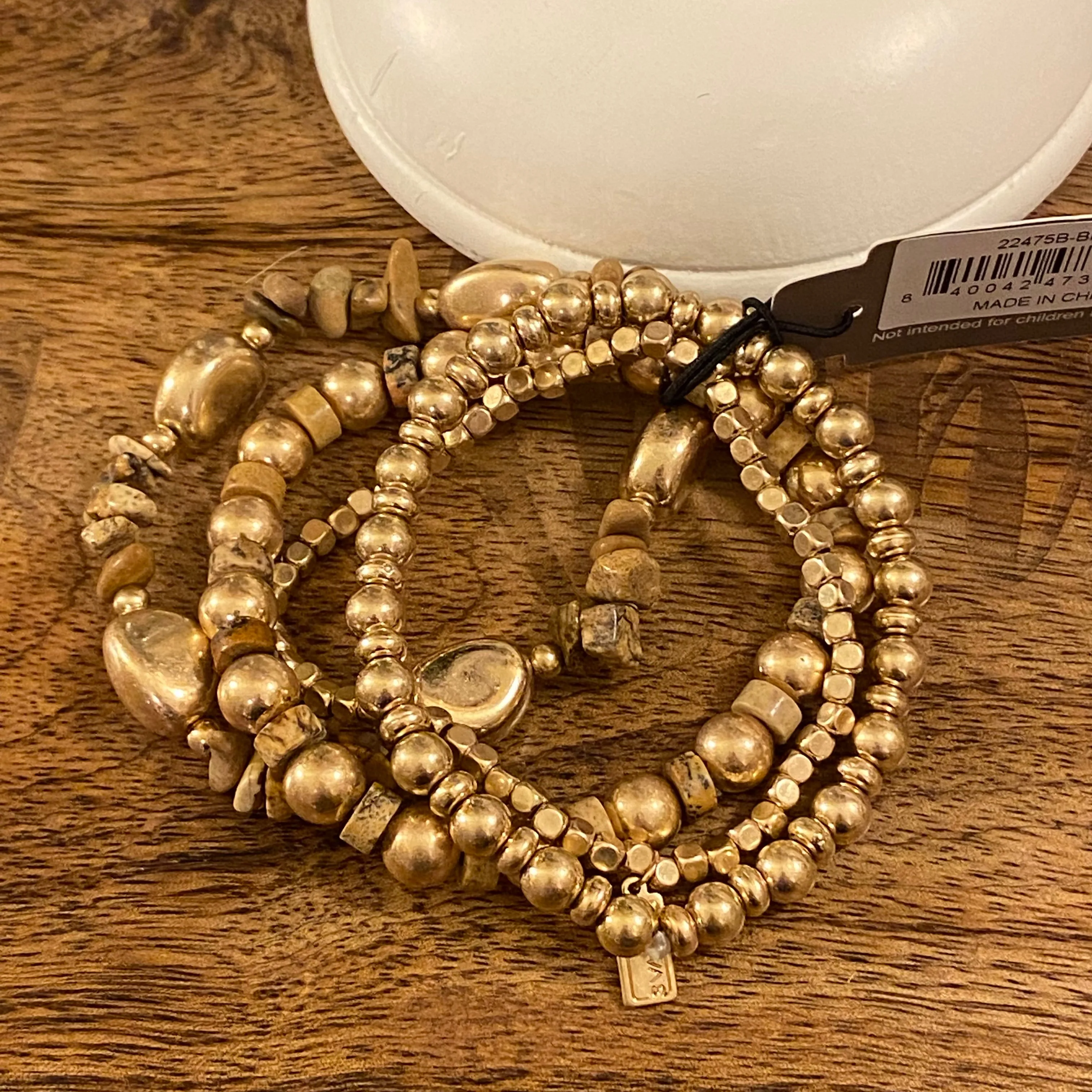 Bracelets - Natural Jasper Beaded Stretch Bracelet