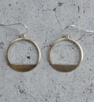 Brass Edged Circle Earrings - Made in Toronto