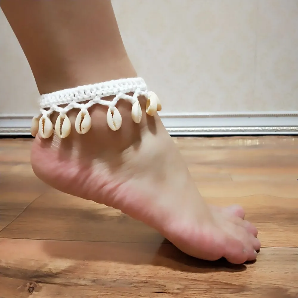 Buy 2 Get 20% Off Summer Women Simple Seashell Anklet Chain Crochet Bohemian Foot Jewelry Beach Anklets On Foot Bracelets