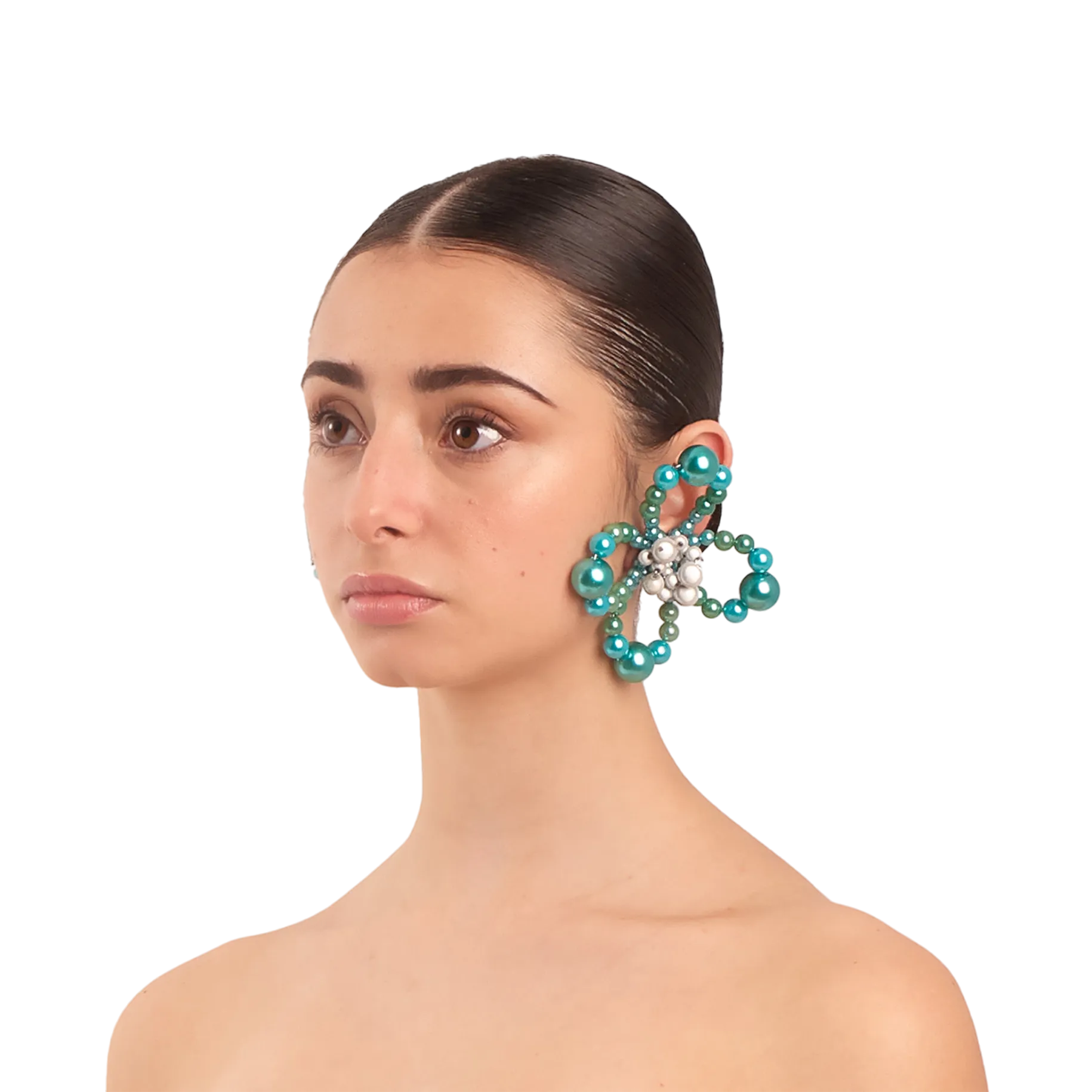Candy Earrings — Blue / Reflective White