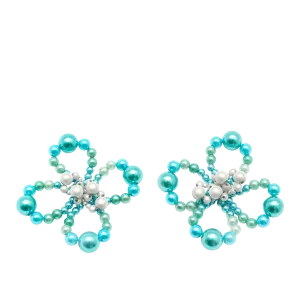 Candy Earrings — Blue / Reflective White