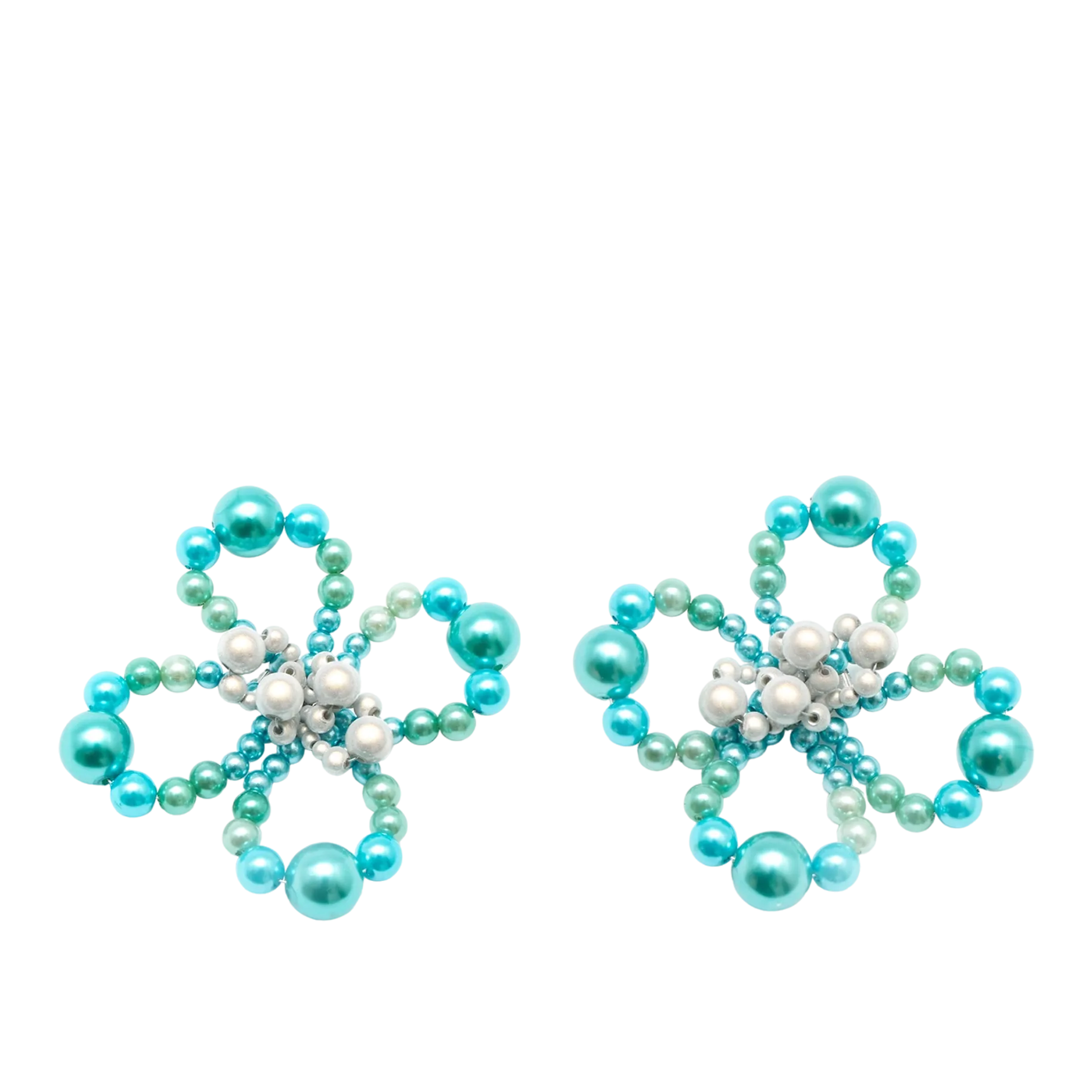 Candy Earrings — Blue / Reflective White