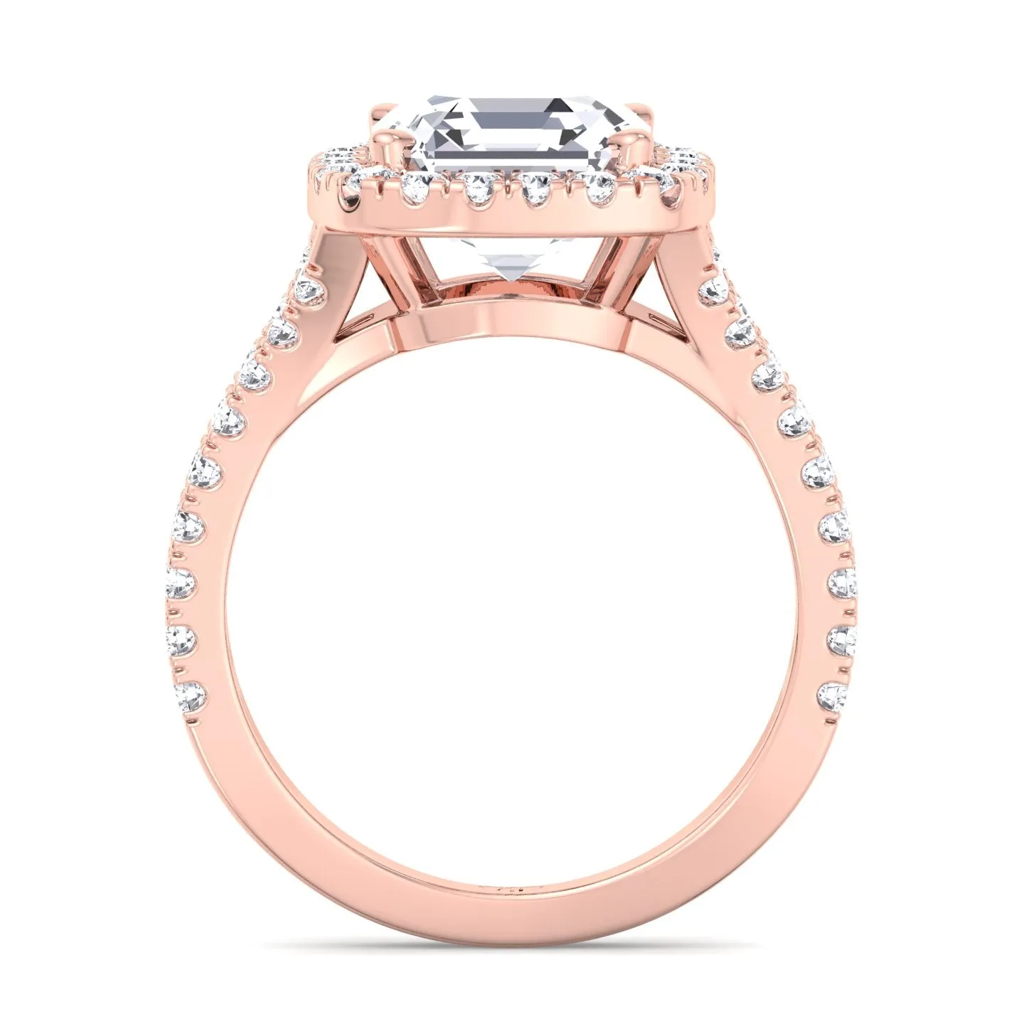 Capri - Radiant Cut Halo Diamond Engagement Ring