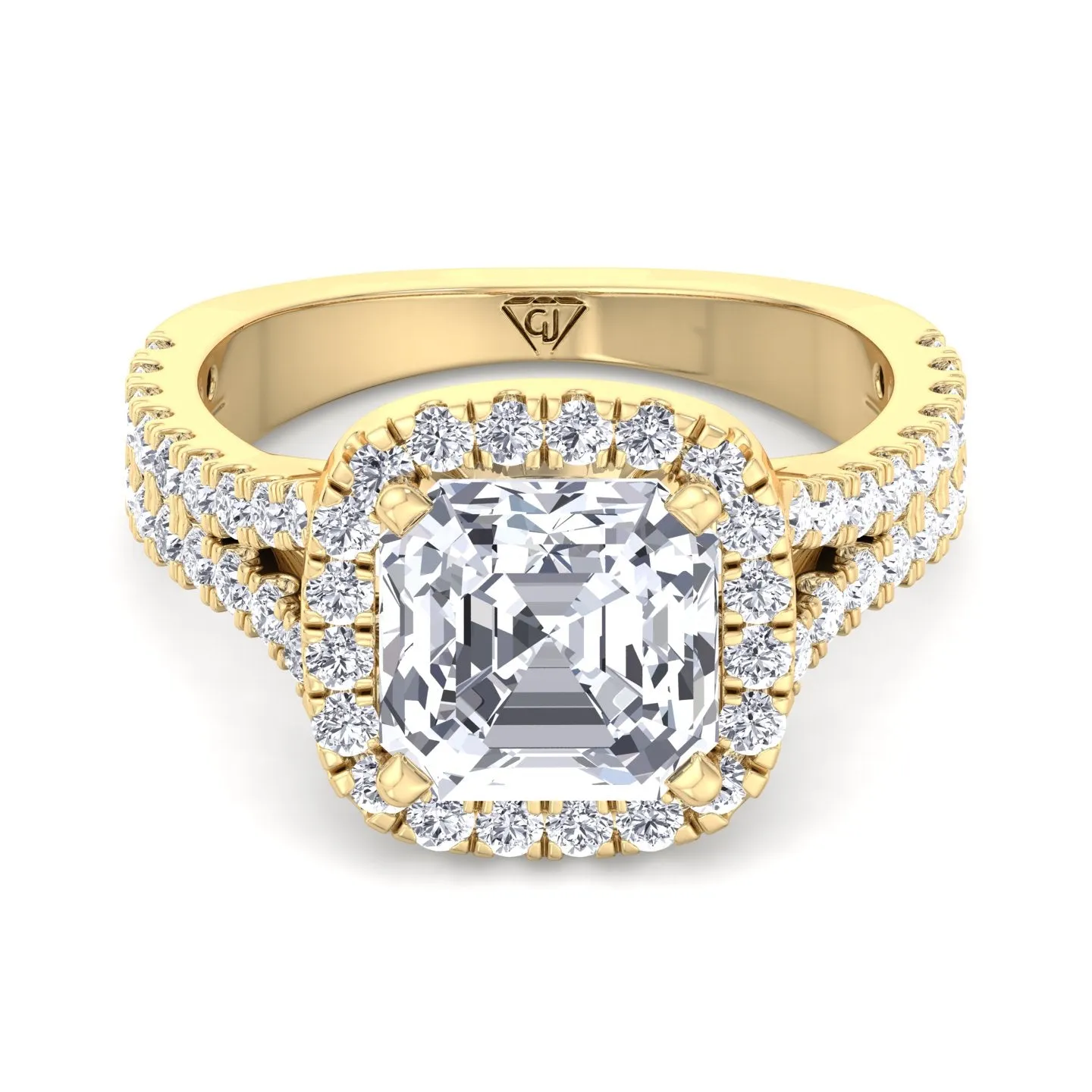 Capri - Radiant Cut Halo Diamond Engagement Ring