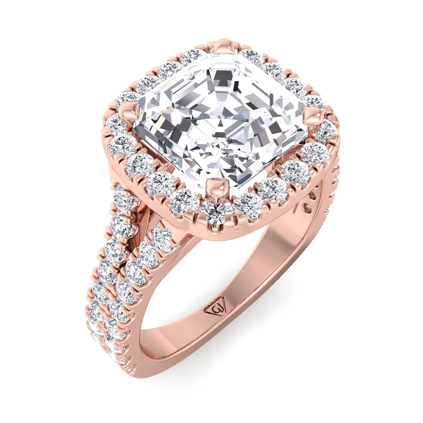 Capri - Radiant Cut Halo Diamond Engagement Ring