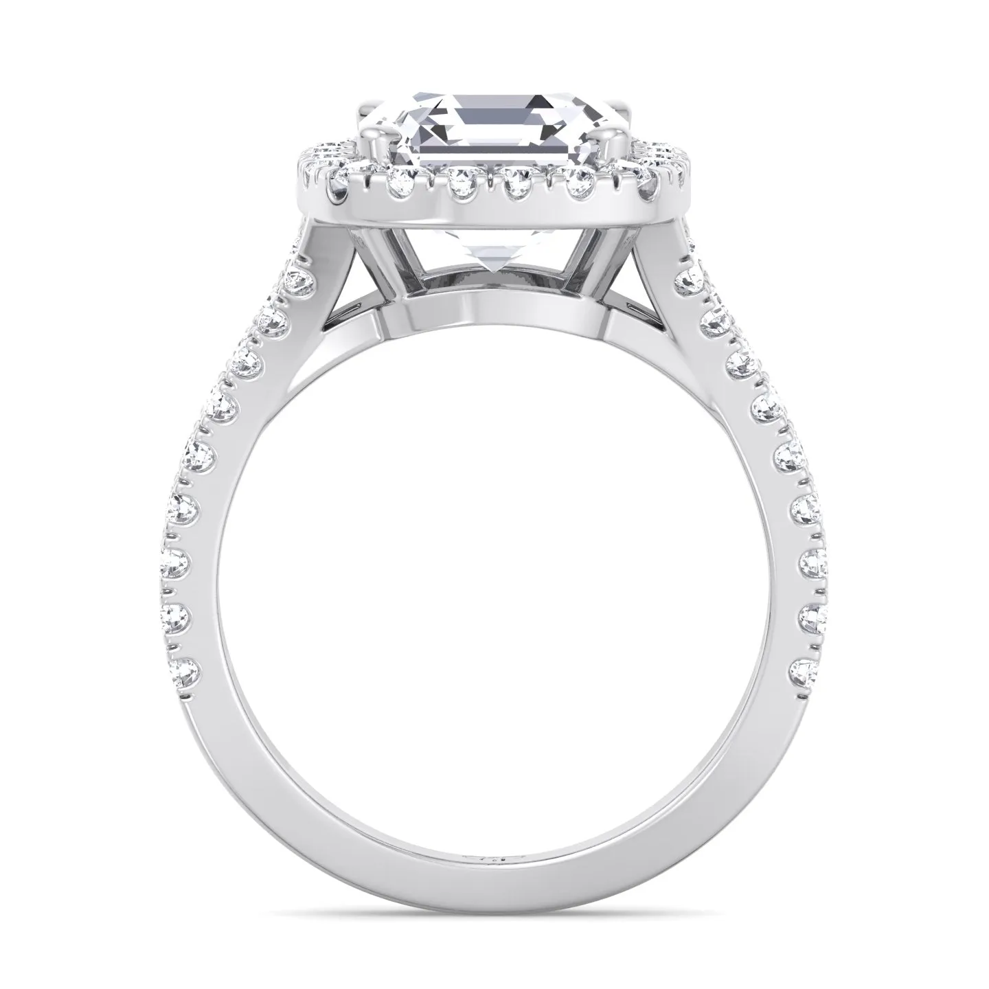 Capri - Radiant Cut Halo Diamond Engagement Ring