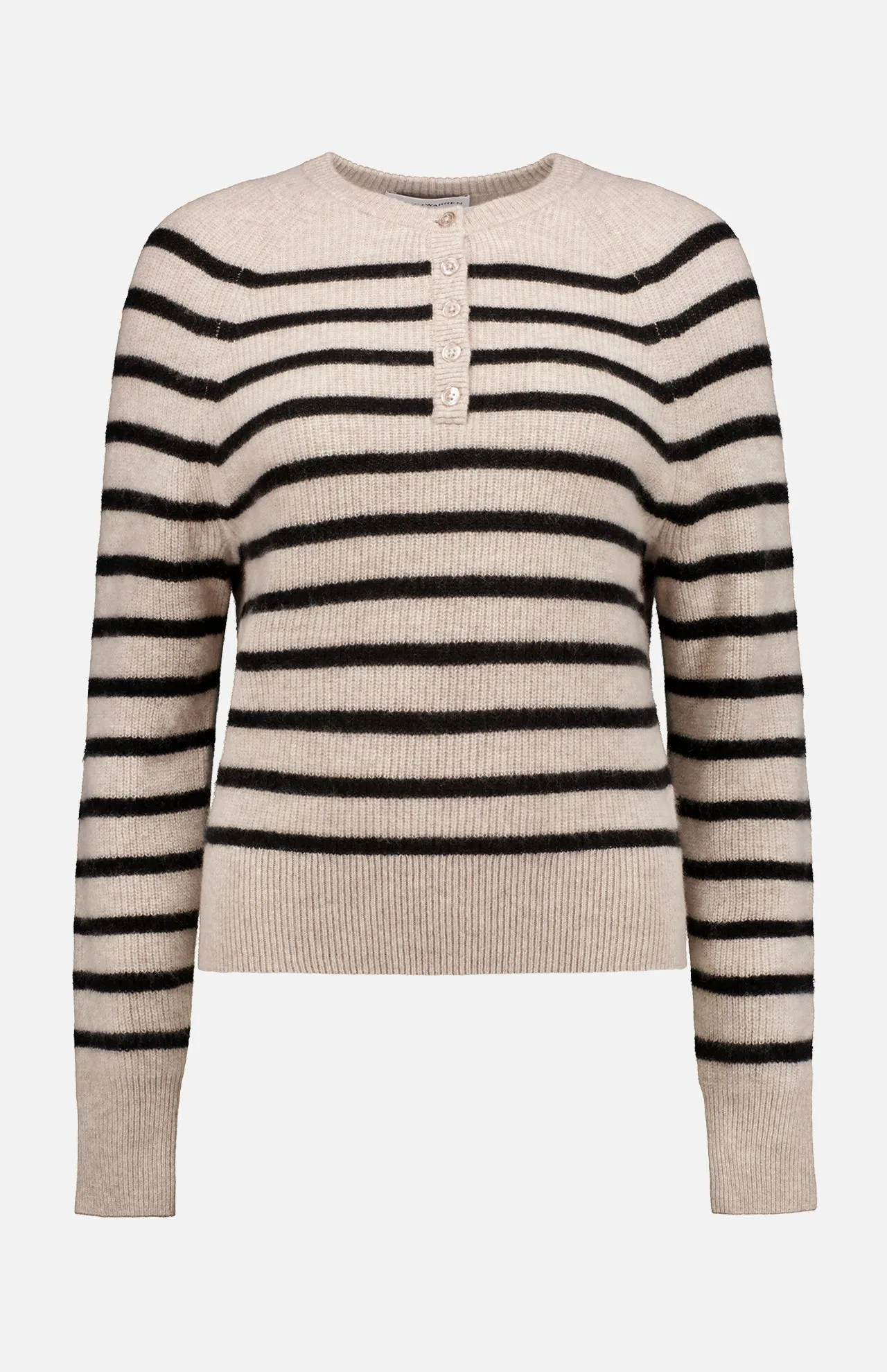 Cashmere Ribbed Button Henley