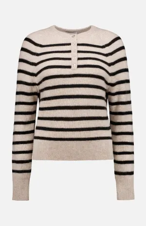 Cashmere Ribbed Button Henley