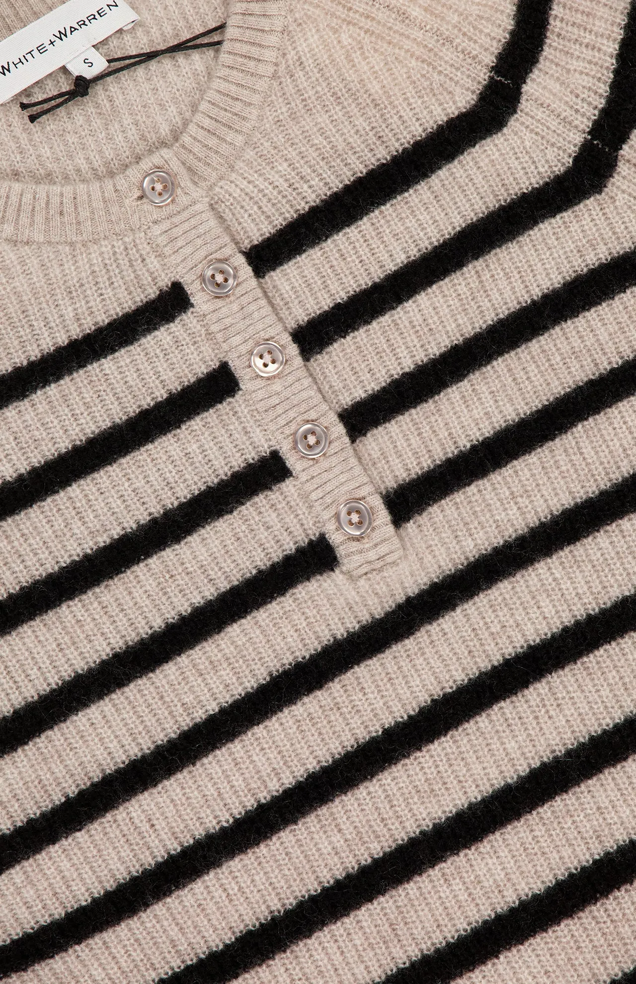 Cashmere Ribbed Button Henley
