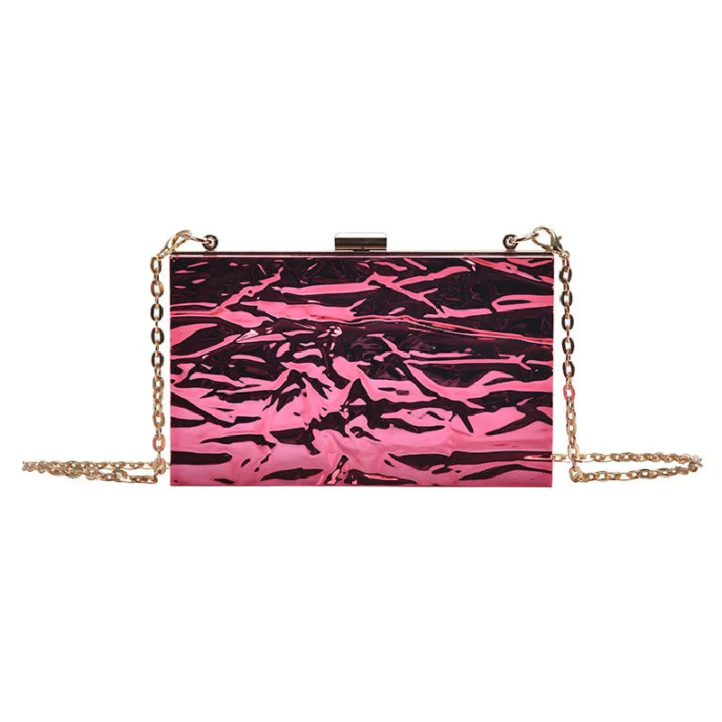 Casual Daily Solid Color Chains Bags)5 Colors)