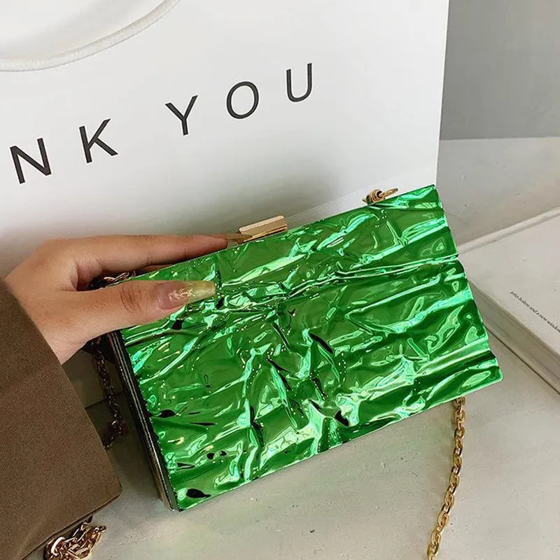 Casual Daily Solid Color Chains Bags)5 Colors)