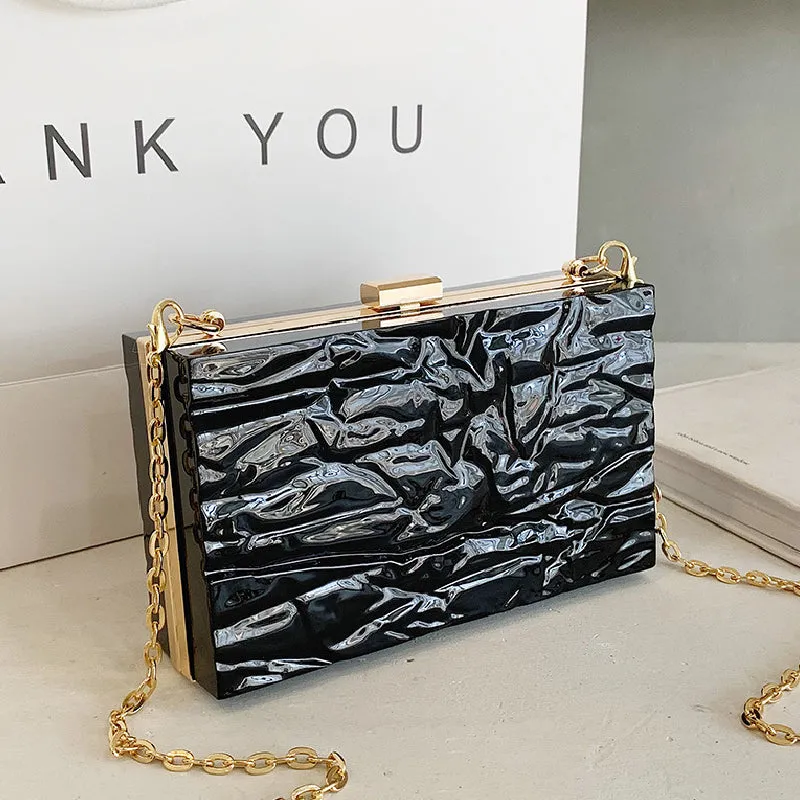 Casual Daily Solid Color Chains Bags)5 Colors)