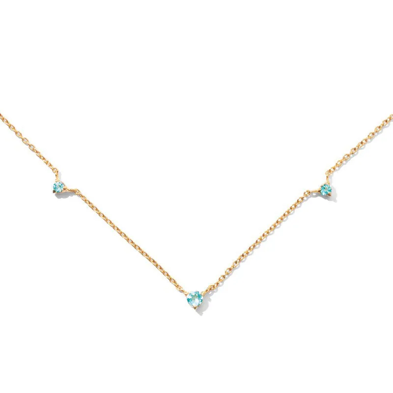 Celestial Necklace, Blue Topaz, Gold