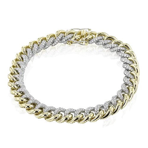Chain Link Bracelet in 18k Gold with Diamonds LB2408_WHITE_18K_X_2T