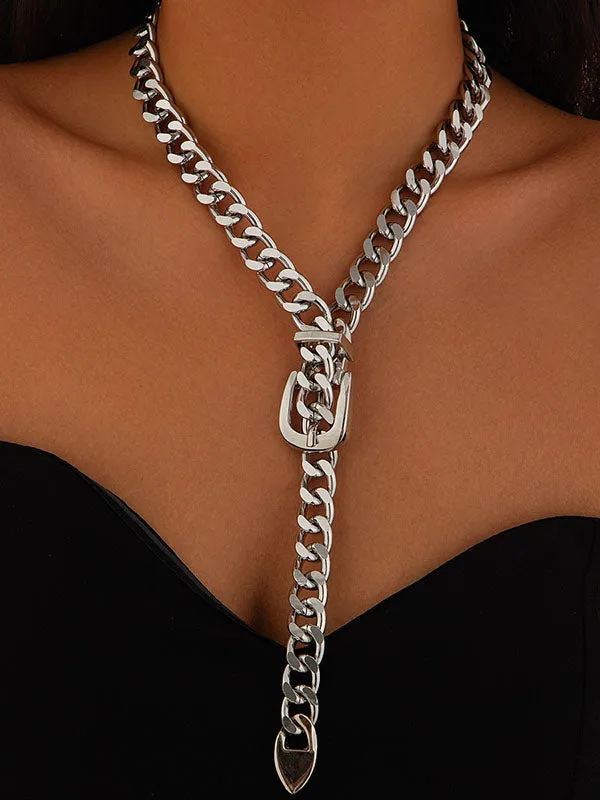 Chains Geometric Solid Color Necklaces Accessories