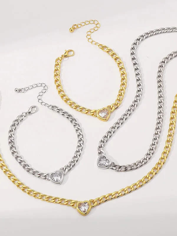Chains Heart Shape Bracelet Accessories