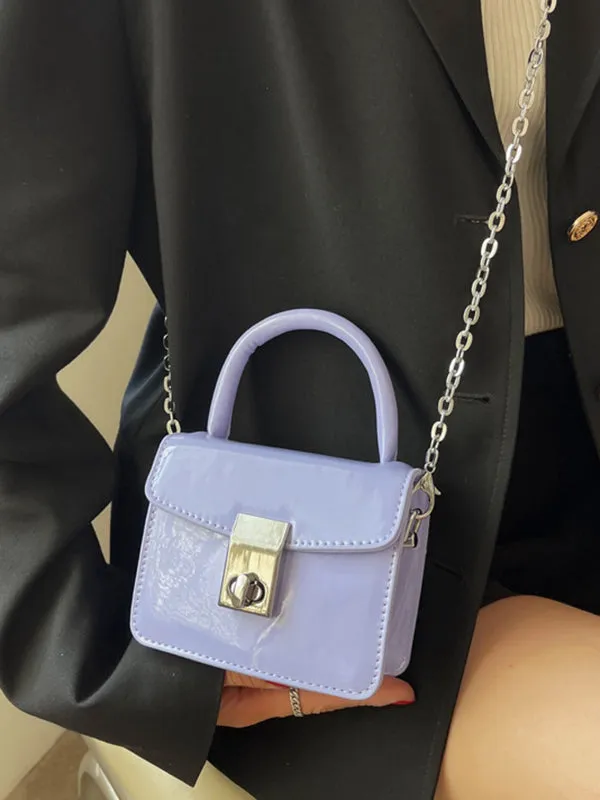 Chains Solid Color Crossbody Handbags