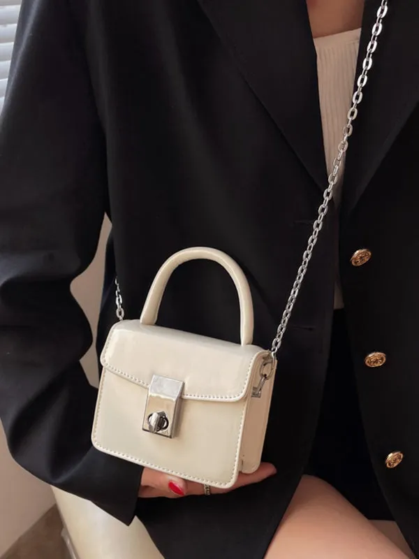 Chains Solid Color Crossbody Handbags
