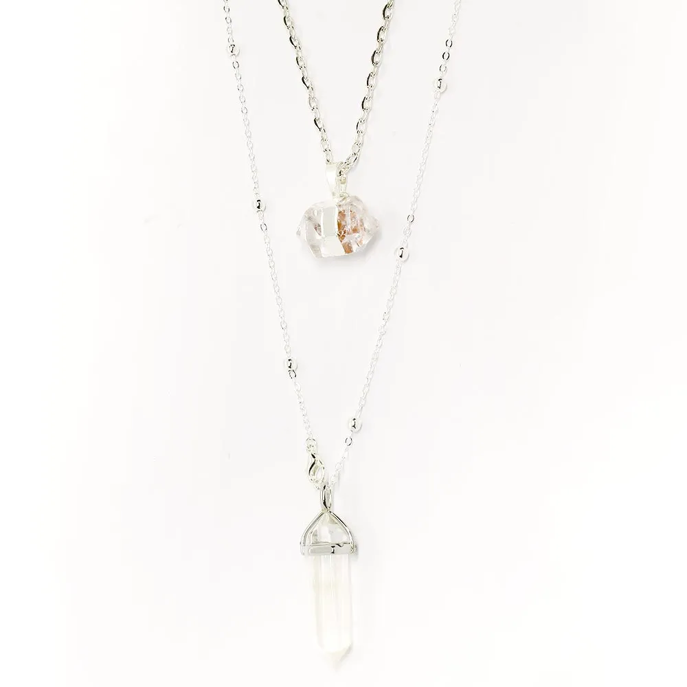 Chakra Hexagon Stone Pendant Necklaces