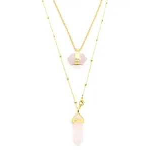 Chakra Hexagon Stone Pendant Necklaces