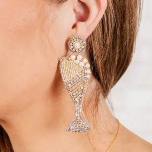 Champagne Kisses Earrings, Gold