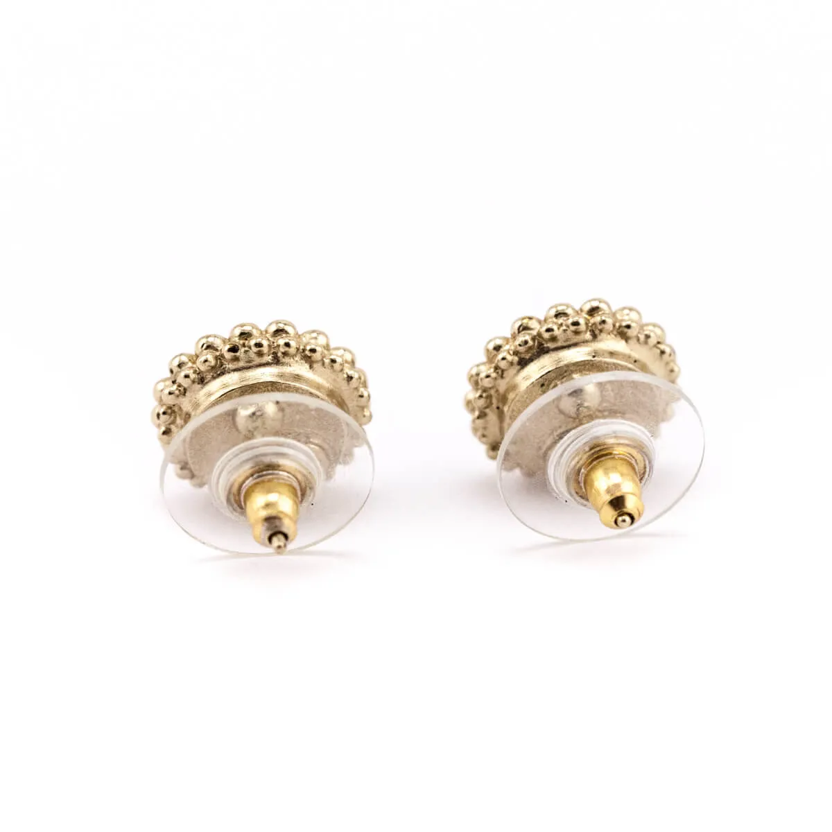 Chanel Faux Pearl CC Stud Earrings