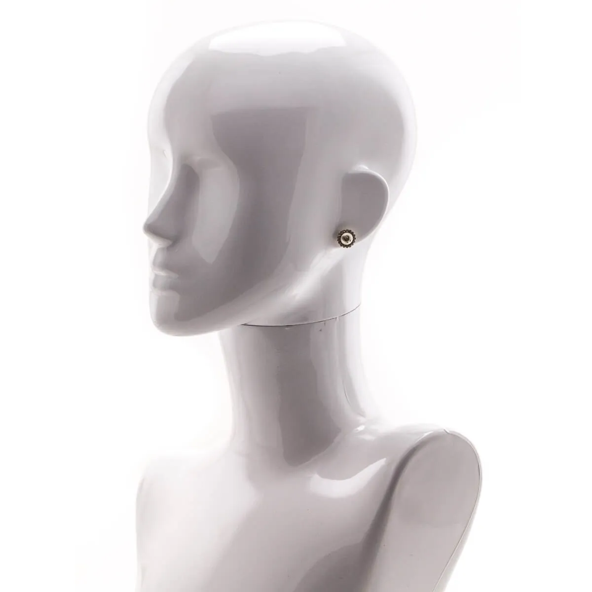 Chanel Faux Pearl CC Stud Earrings