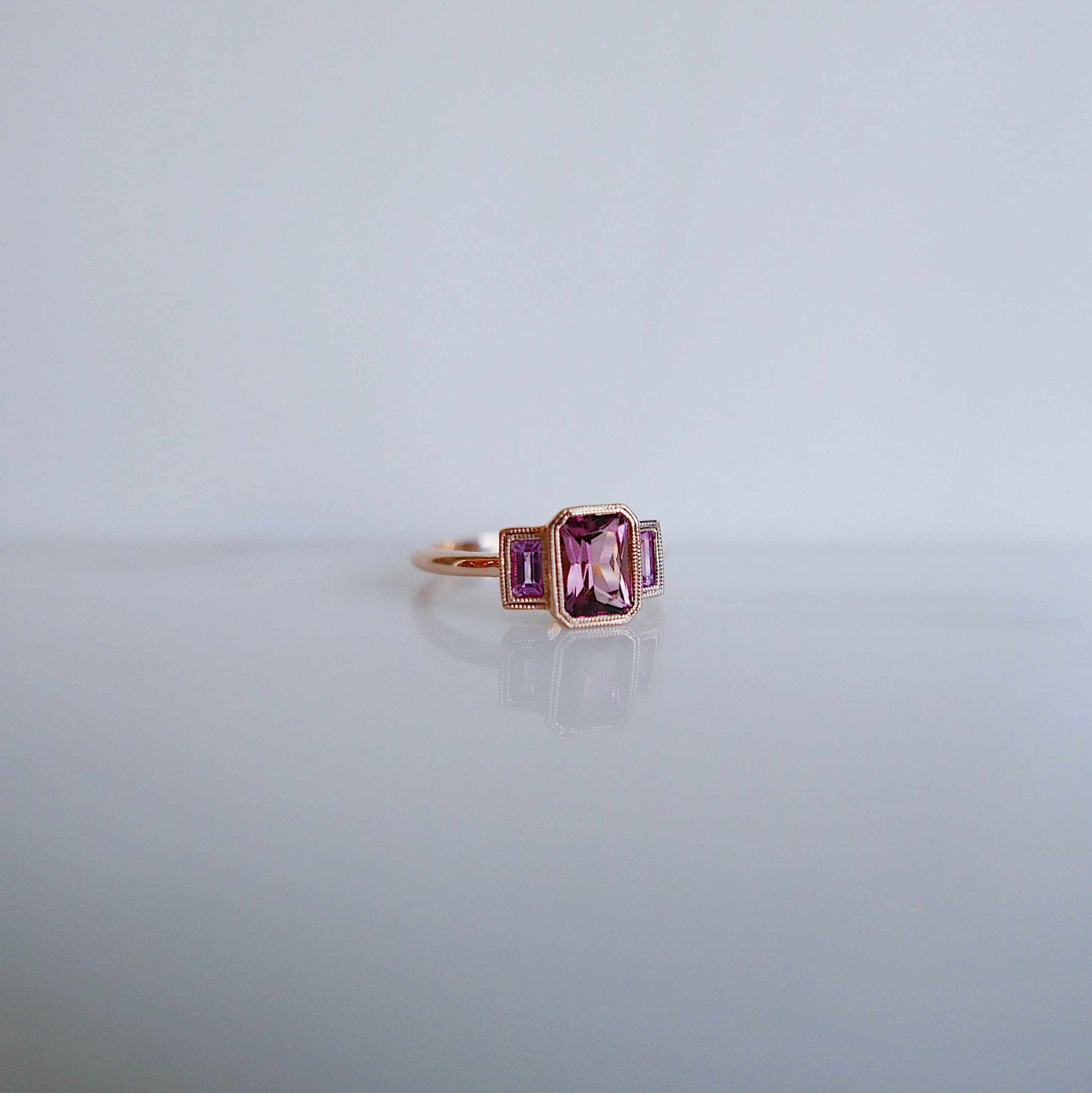 Charlotte Radiant Pink Tourmaline and Sapphire Ring