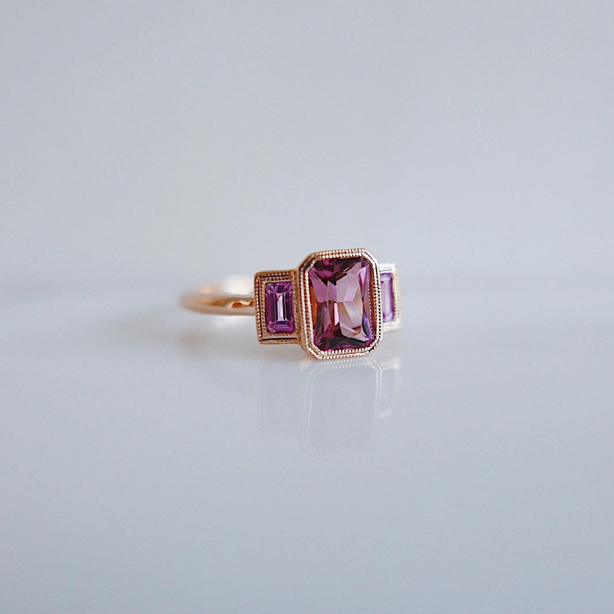 Charlotte Radiant Pink Tourmaline and Sapphire Ring