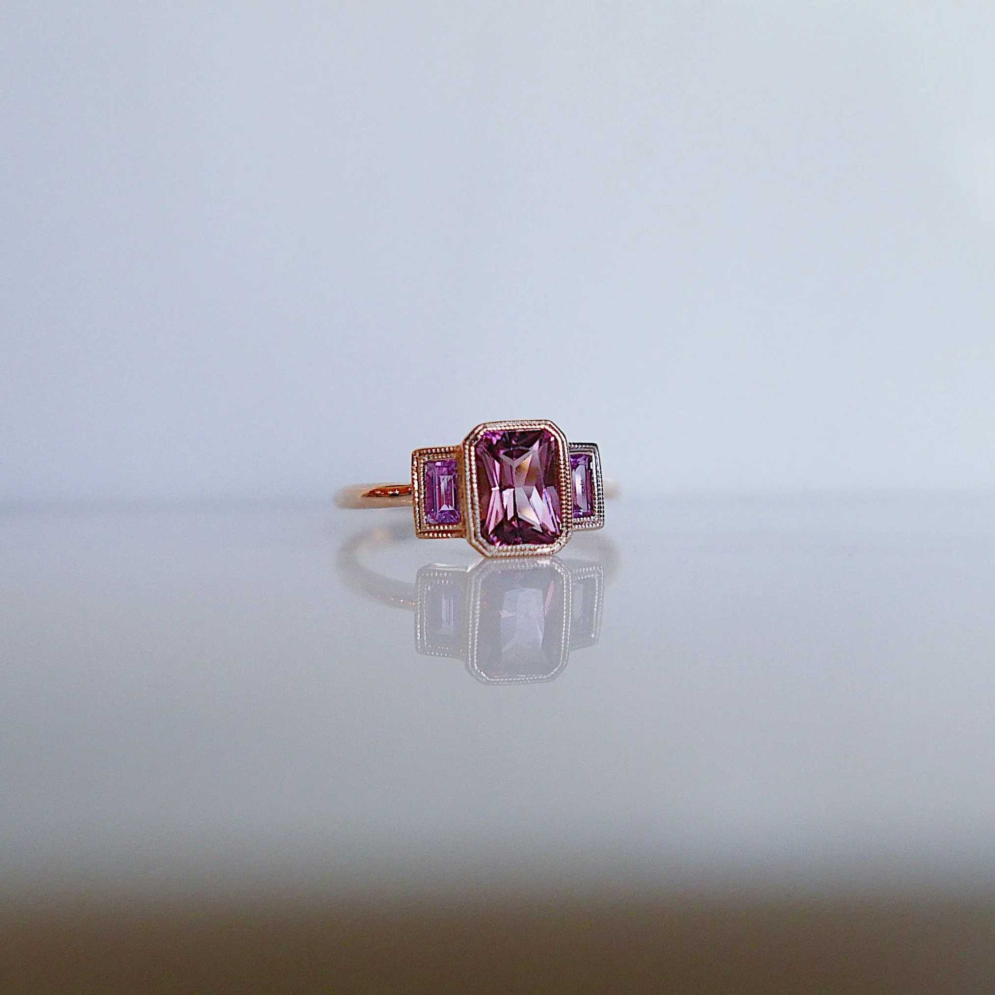 Charlotte Radiant Pink Tourmaline and Sapphire Ring