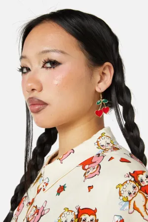 Cherry Heart Earrings