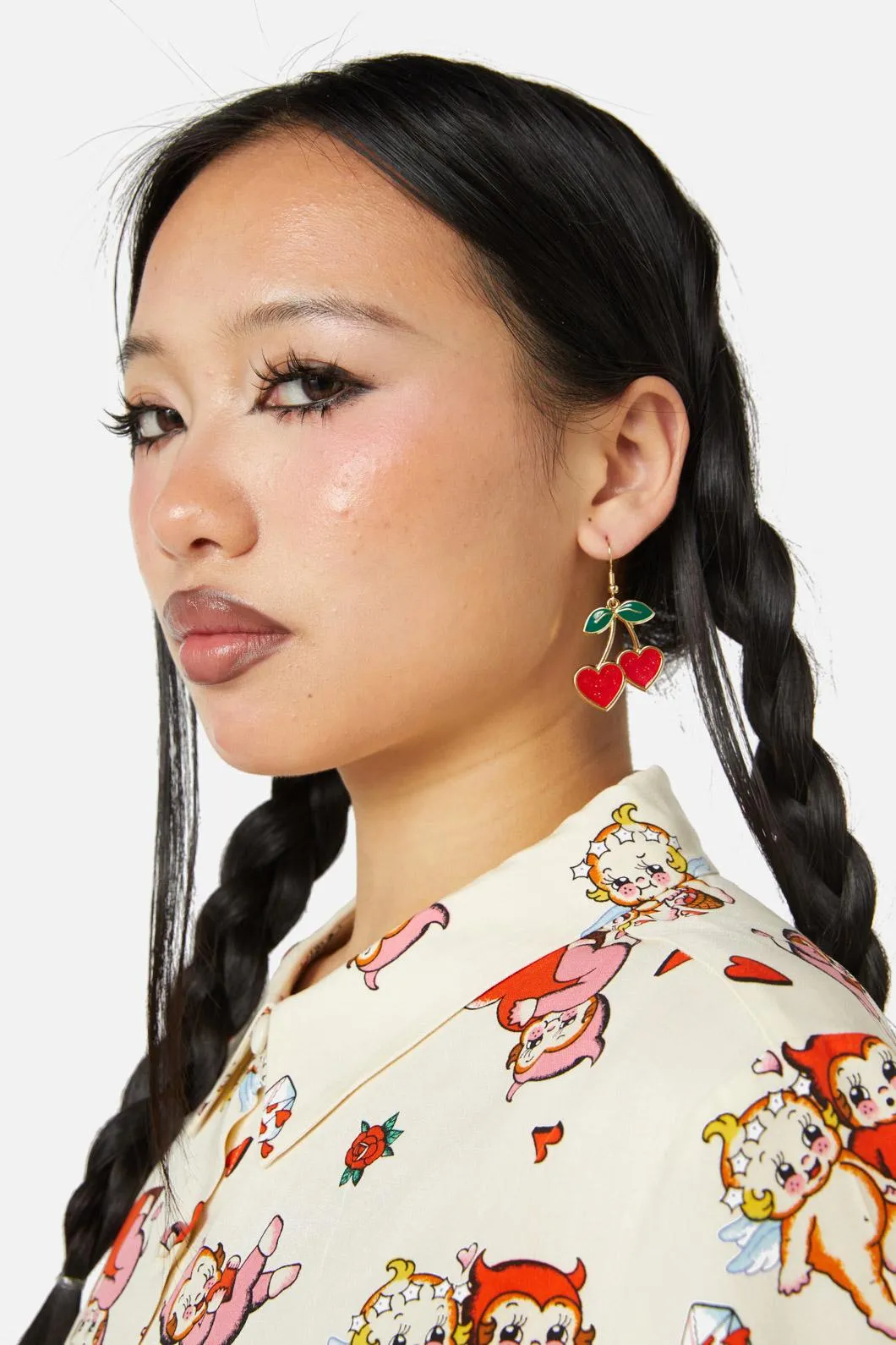 Cherry Heart Earrings