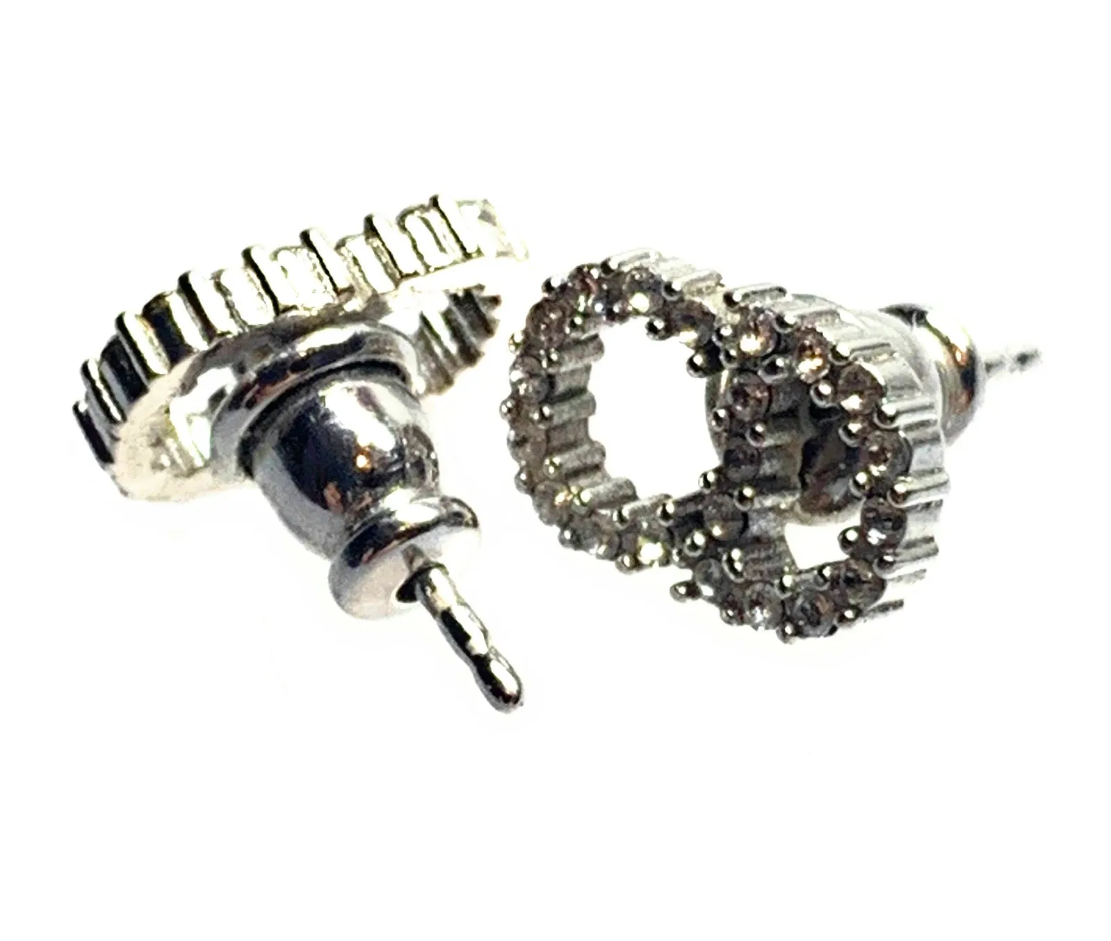 Christian Dior Clair D Lune 'CD' Post Earrings