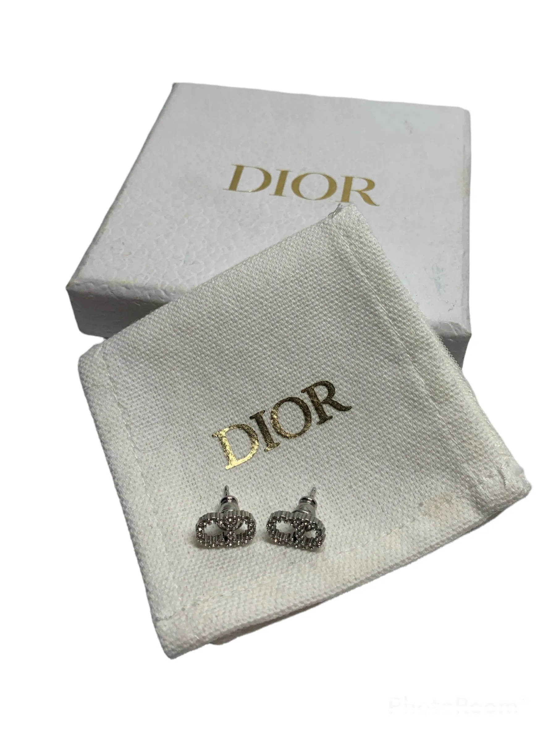 Christian Dior Clair D Lune 'CD' Post Earrings