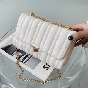 Christmas Gift Trending Chain PU Leather Crossbody Bags For Women 2021 Winter Simple Branded Shoulder Handbags Female Designer Hand Bag