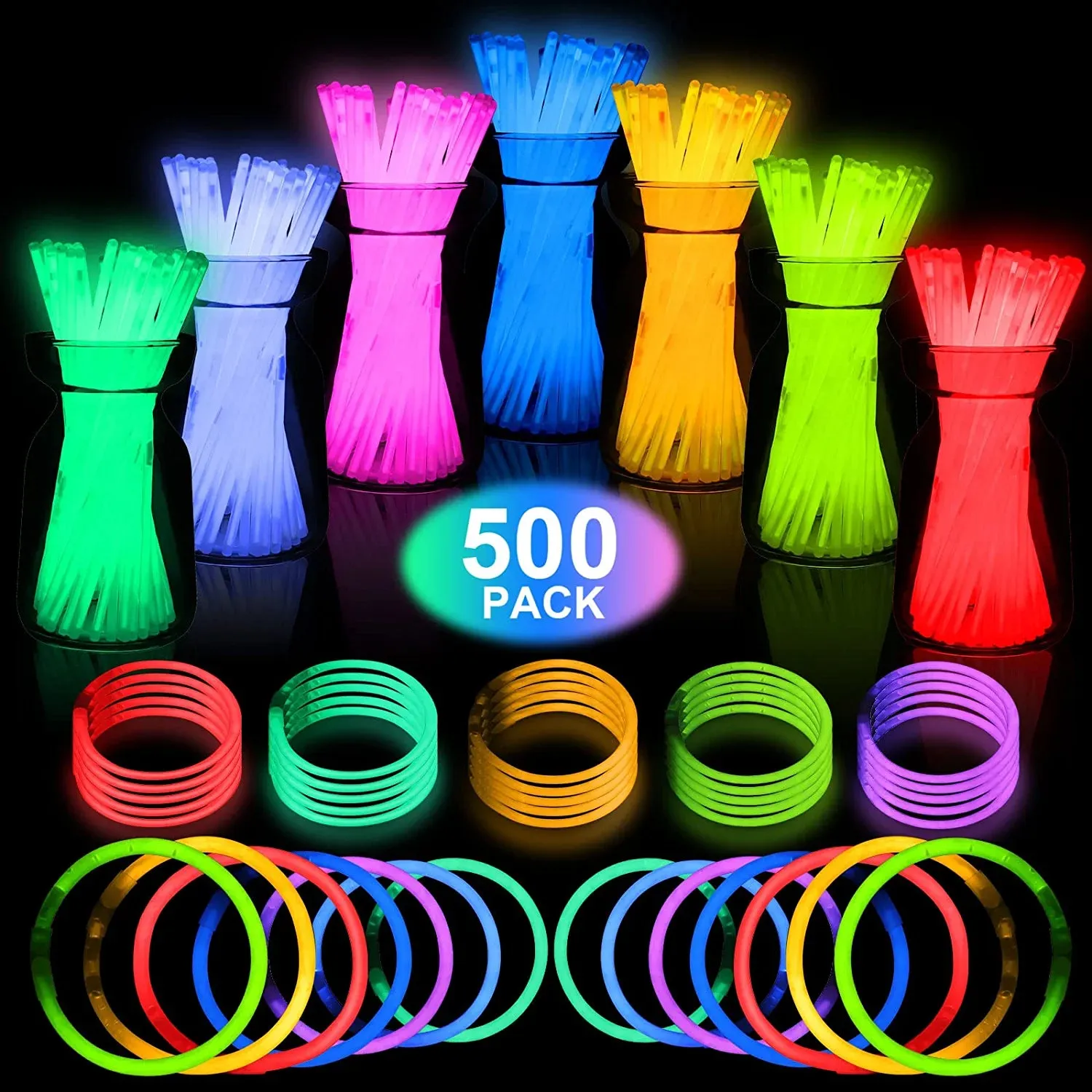 Christmas Glow Sticks Bulk,500  Ultra Bright Glow Sticks for Parties