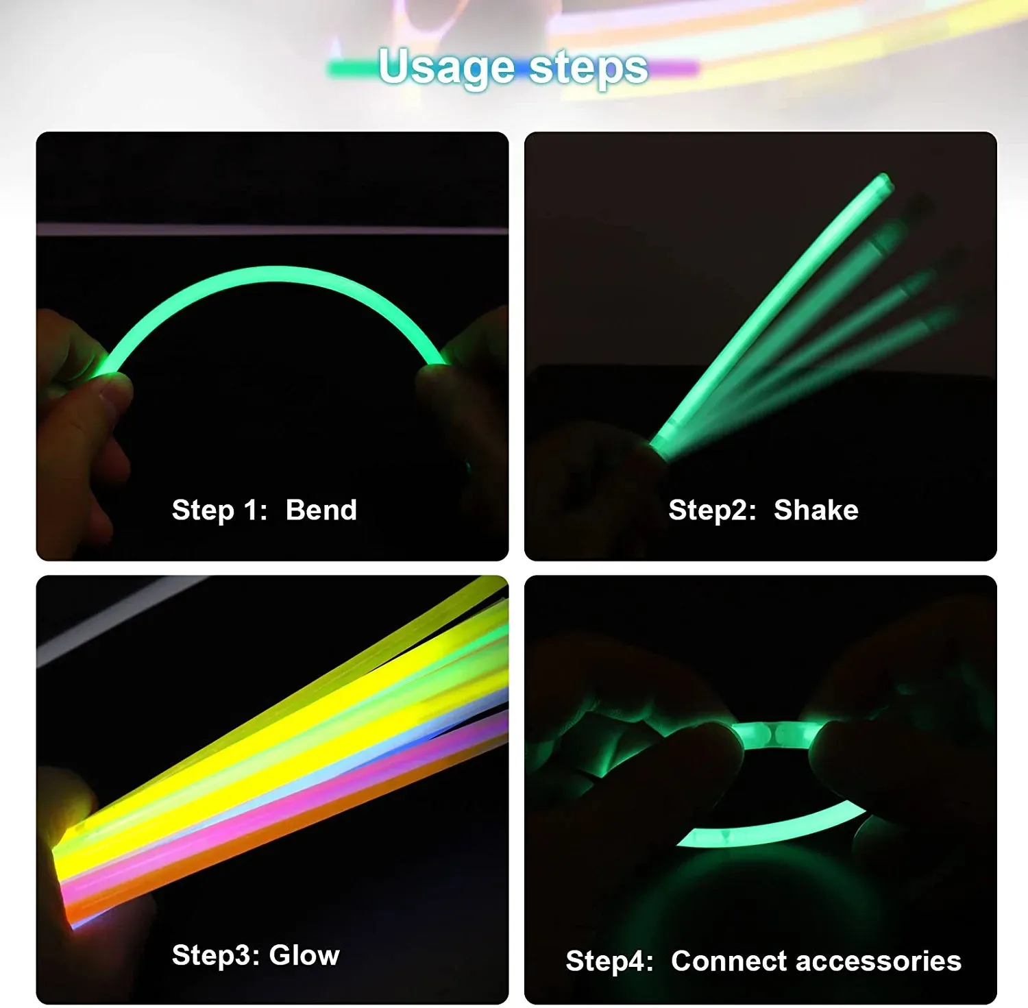 Christmas Glow Sticks Bulk,500  Ultra Bright Glow Sticks for Parties