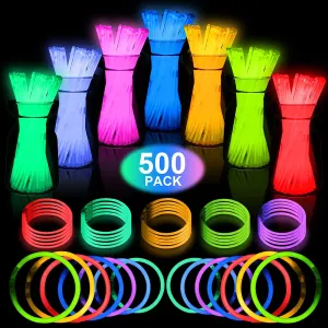 Christmas Glow Sticks Bulk,500  Ultra Bright Glow Sticks for Parties