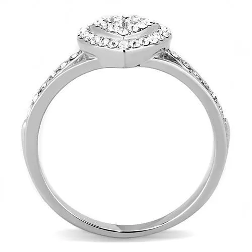 CJ3249 Wholesale Women's Stainless Steel Top Grade Crystal Clear Heart Ring